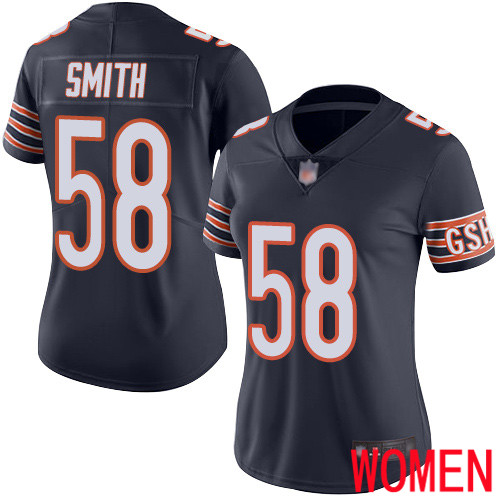 Chicago Bears Limited Navy Blue Women Roquan Smith Home Jersey NFL Football 58 Vapor Untouchable